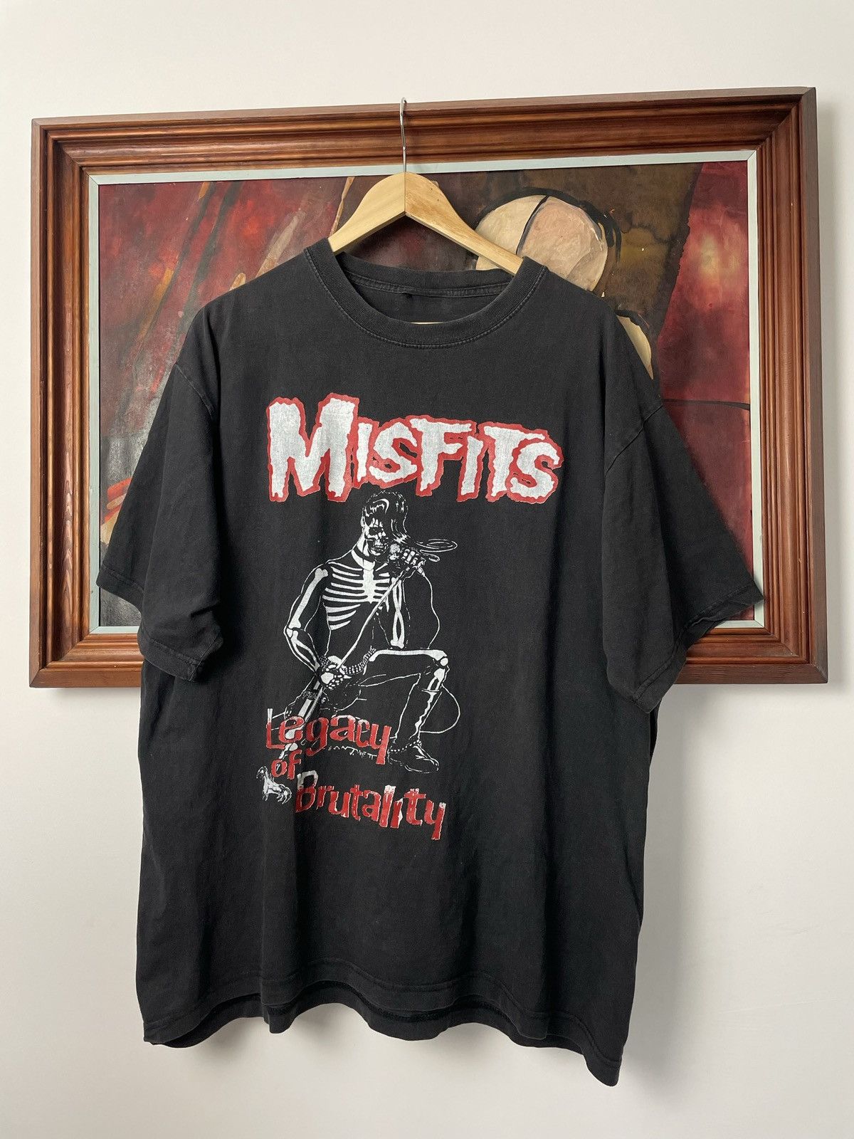 image of Band Tees x Misfits 1999 Vintage Band Tee Legacy Of Brutality Punk in Black, Men's (Size XL)