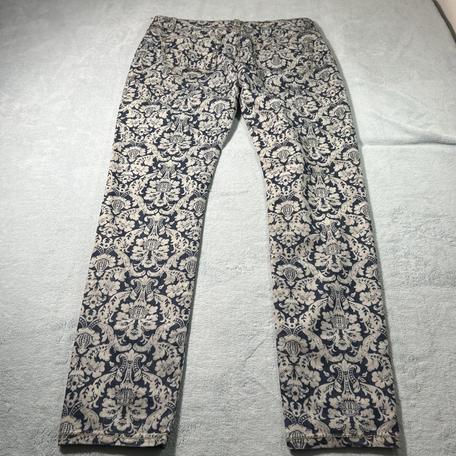Affliction Hot Kiss Straight Slim Jeans Ws 11 34x31 Wing Cross Gothic Size 34" / US 12 / IT 48 - 3 Thumbnail