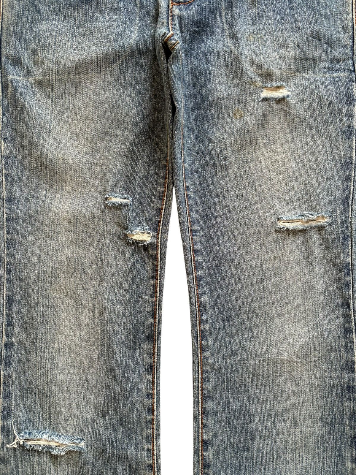 Japanese Brand × Uniqlo Vintage Uniqlo Mud Wash Distressed Bootcut Flare Blue Jeans Size US 28 / EU 44 - 5 Thumbnail