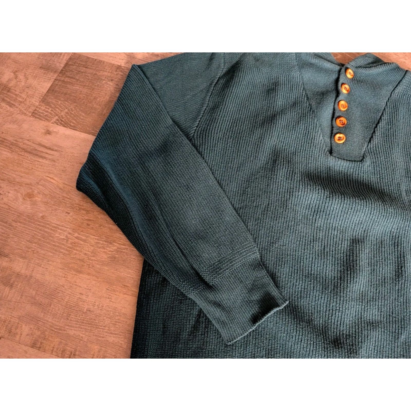 Eddie Bauer VINTAGE Eddie Bauer Black Label Sweater Shirt Mens L Knit Henley 90s Green Heavyweight Solid Crew Neck Buttons Logo Mens Size US L / EU 52-54 / 3 - 4 Thumbnail