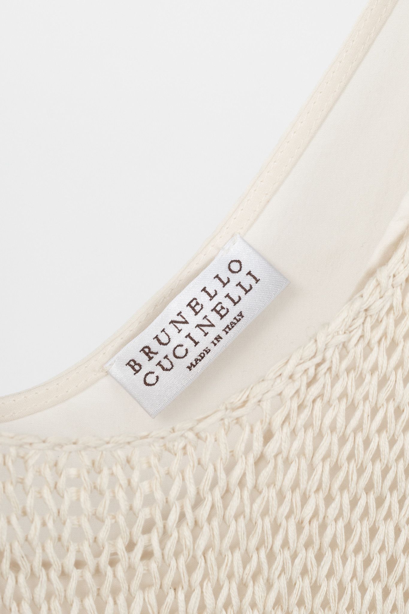 Brunello Cucinelli Brunello Cucinelli Oatmeal Cotton-Knit Fringe-Hem Dress Size S / US 4 / IT 40 - 4 Thumbnail