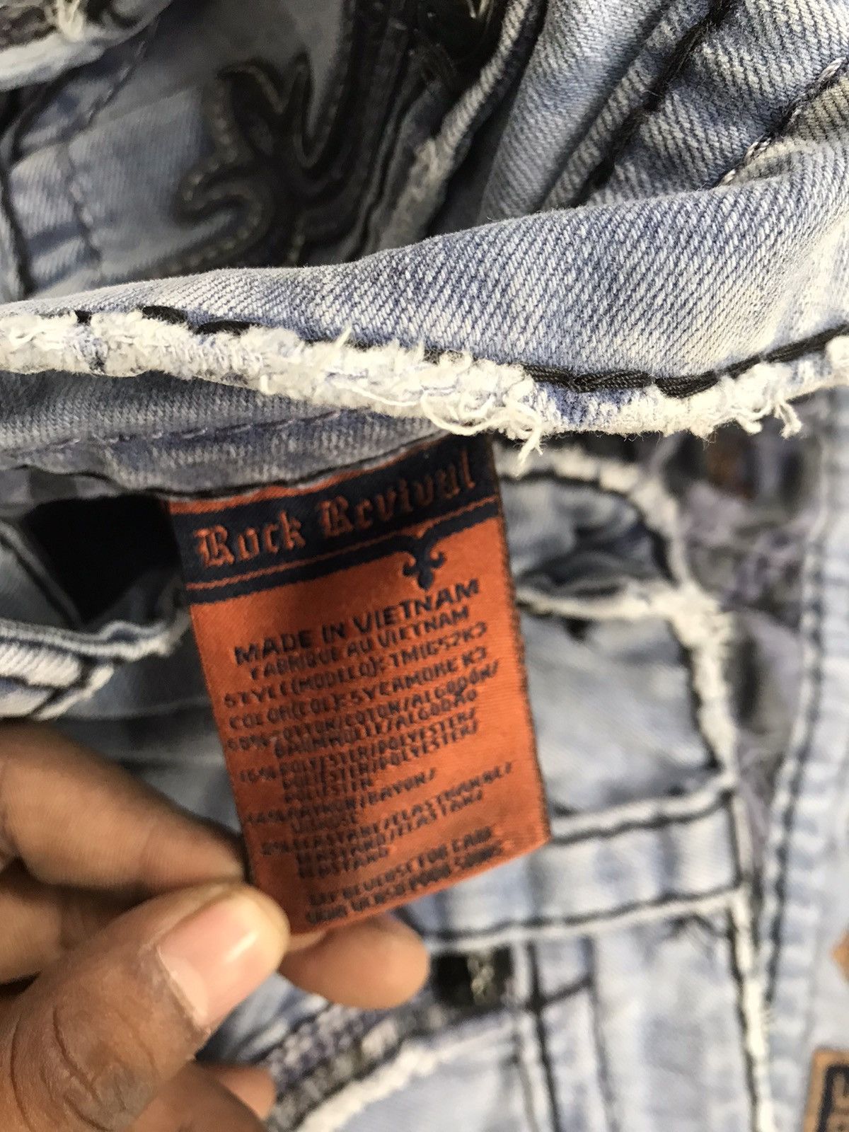 Sun fade Vintage Rock revival tappered fit denim