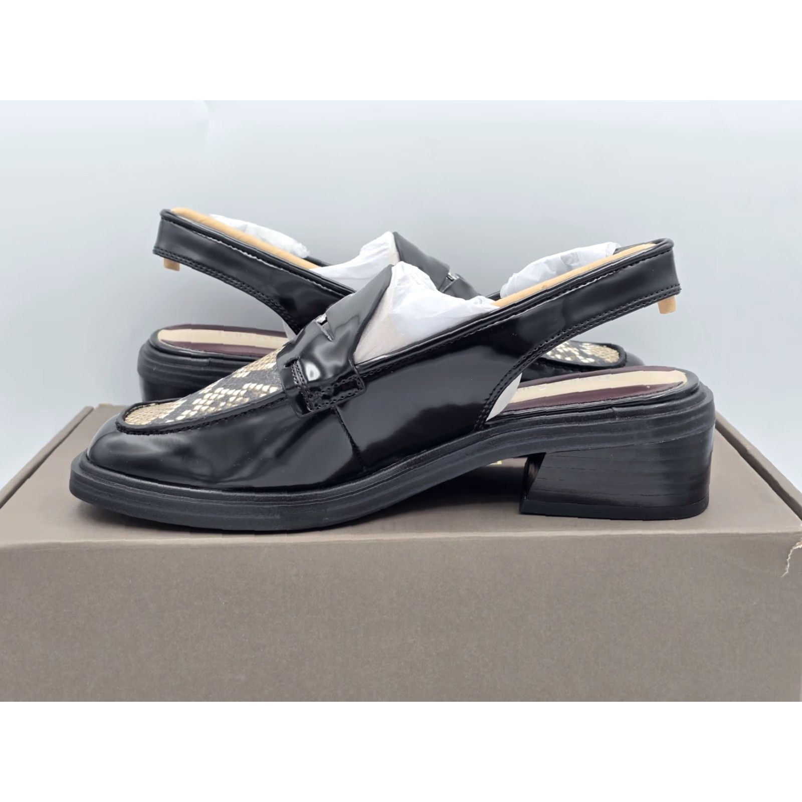 Franco Sarto Franco Sarto NIB Women’s Giada Slingback Loafer - Black/Snake - Size 5M - M Size US 5 / IT 35 - 5 Thumbnail