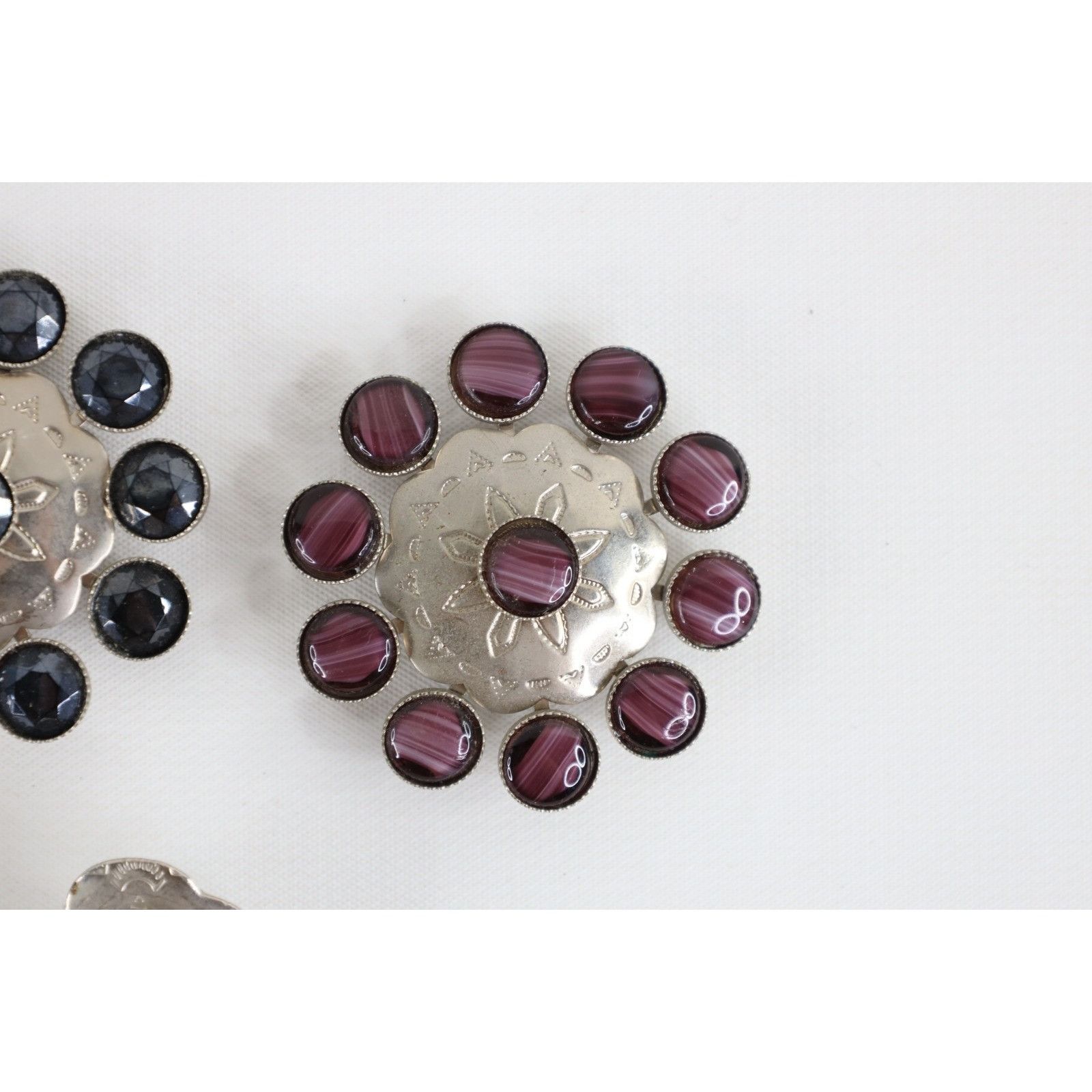 Vintage Vintage 70s 80s Lot of 5 Steel Beaded Glass Brooches Size ONE SIZE - 4 Thumbnail