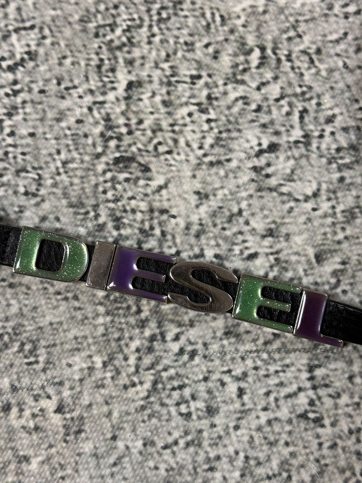 Diesel Diesel leather belt multicolour moving letters Y2K black Size 40 - 2 Thumbnail