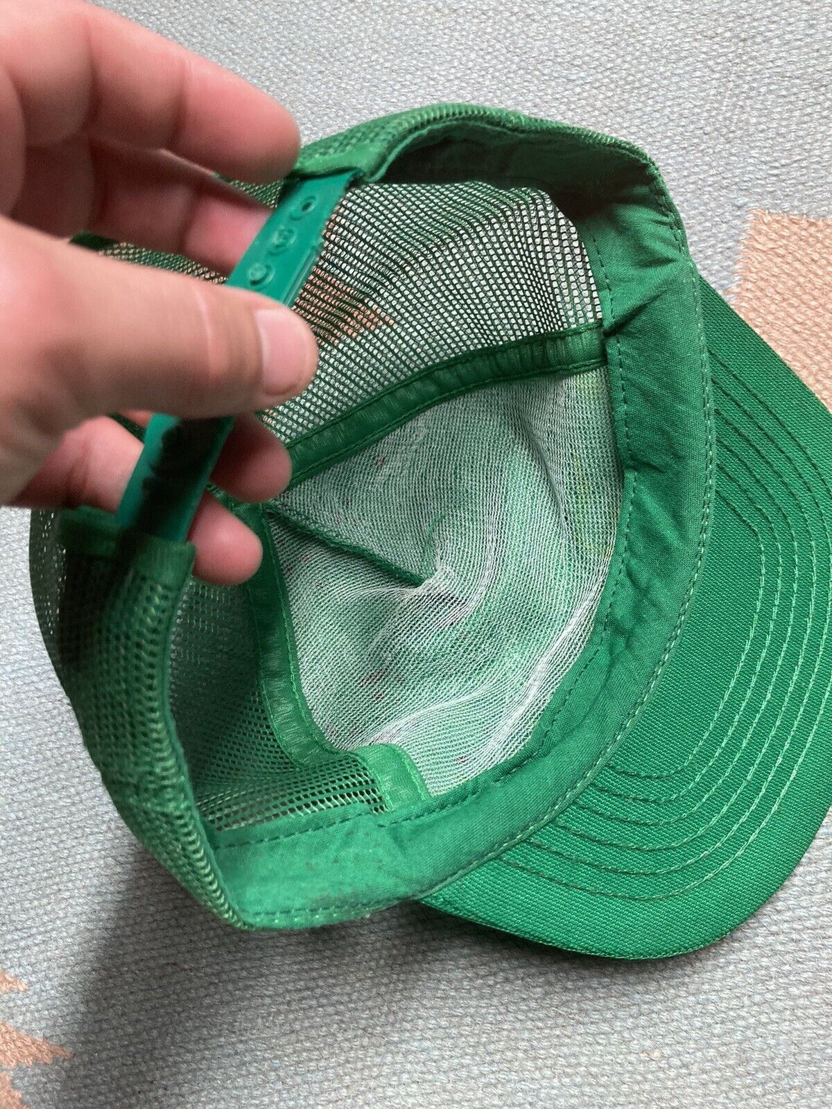 Vintage VTG 80s trucker hat mesh Prairie N.S.A mining forest green Size ONE SIZE - 8 Thumbnail