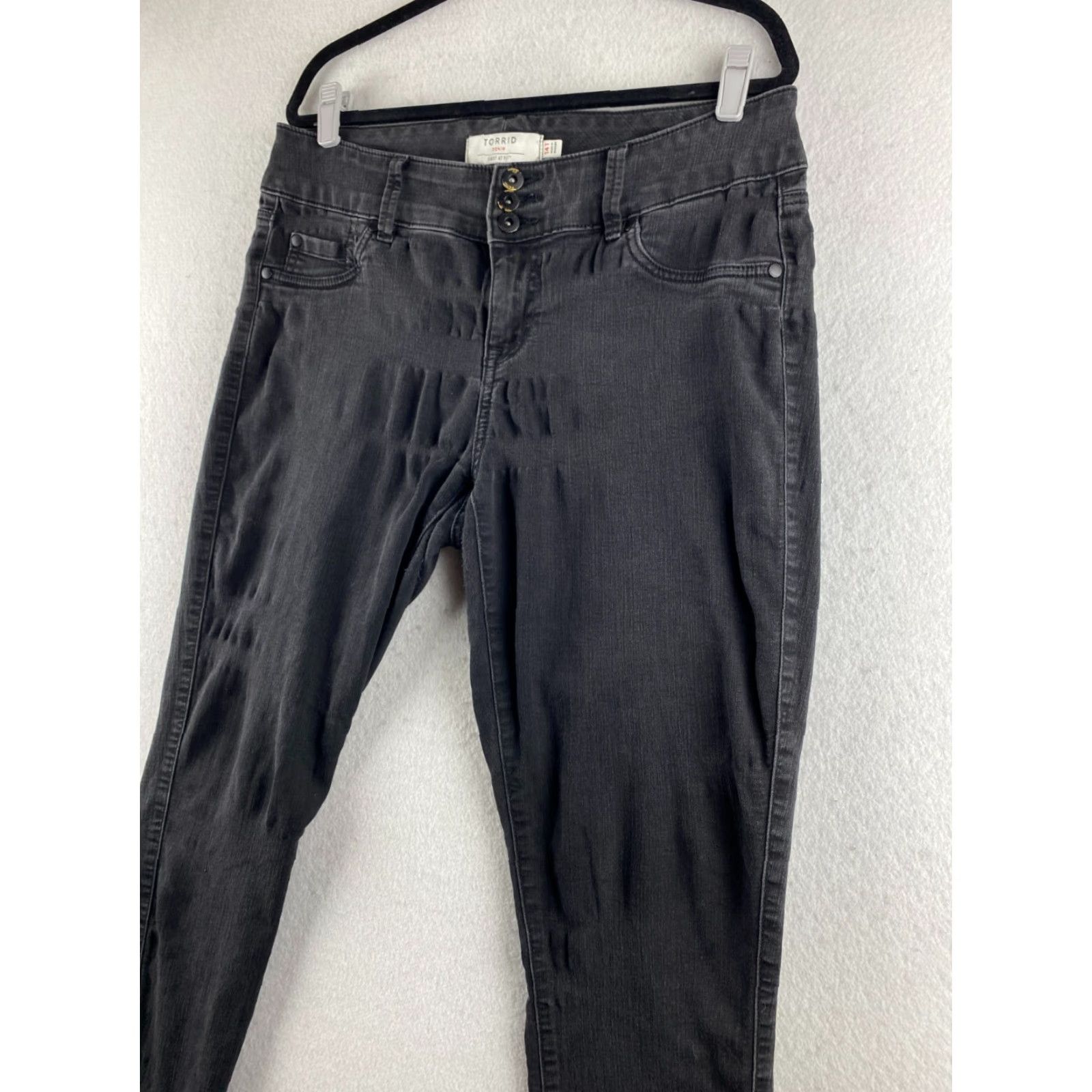 Torrid Torrid Jeans Womens 14 Tall Dark Wash Skinny 5-Pocket Denim Stretch Black Modern Vintage: No Size 36" / US 14 / IT 50 - 7 Thumbnail