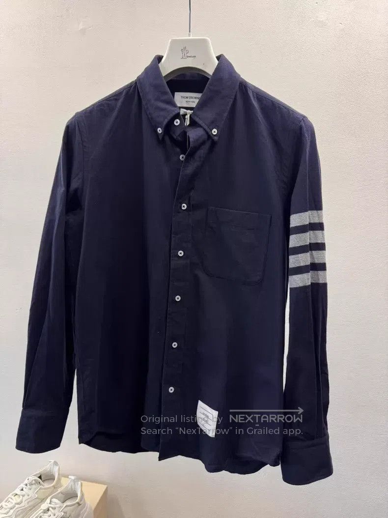 Thom Browne Thom Browne Flannel Four-Stripe Shirt Size US M / EU 48-50 / 2 - 1 Thumbnail
