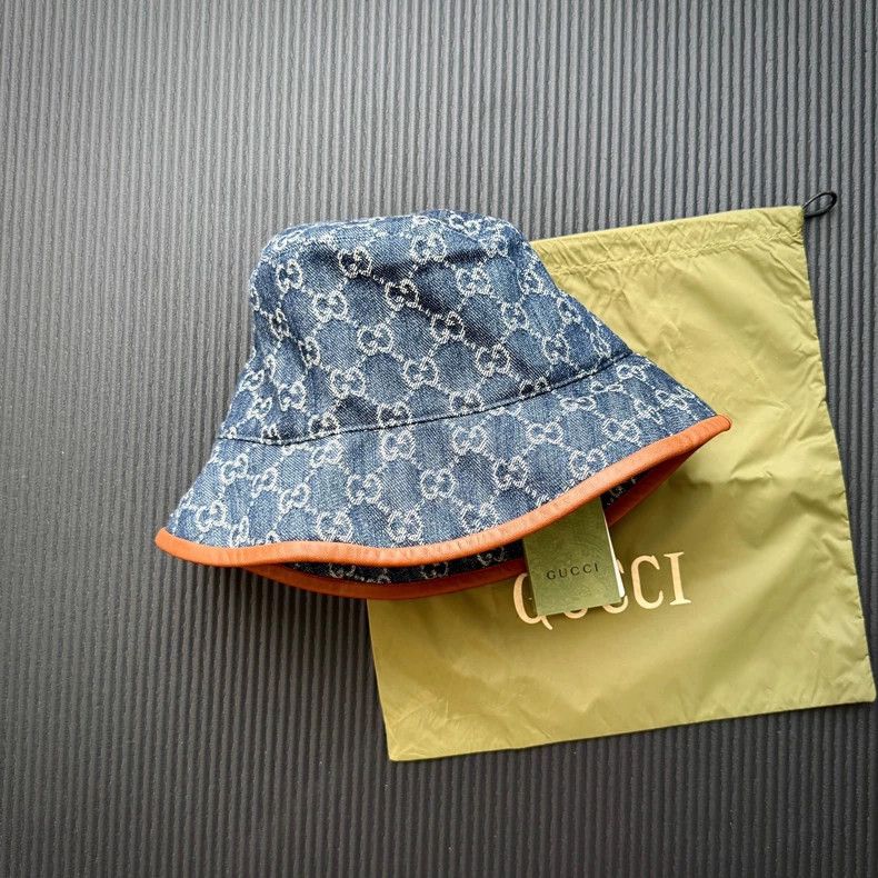 Gucci SizeL Old flower fabric denim cotton hat