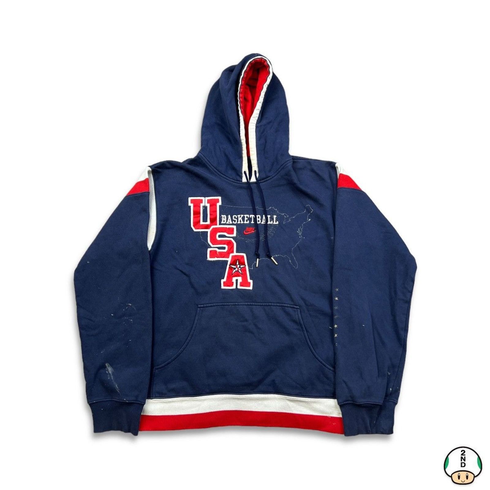 Nike Vintage Y2K Nike Team USA Hoodie Swoosh Olympic Basketball Size US M / EU 48-50 / 2 - 1 Thumbnail