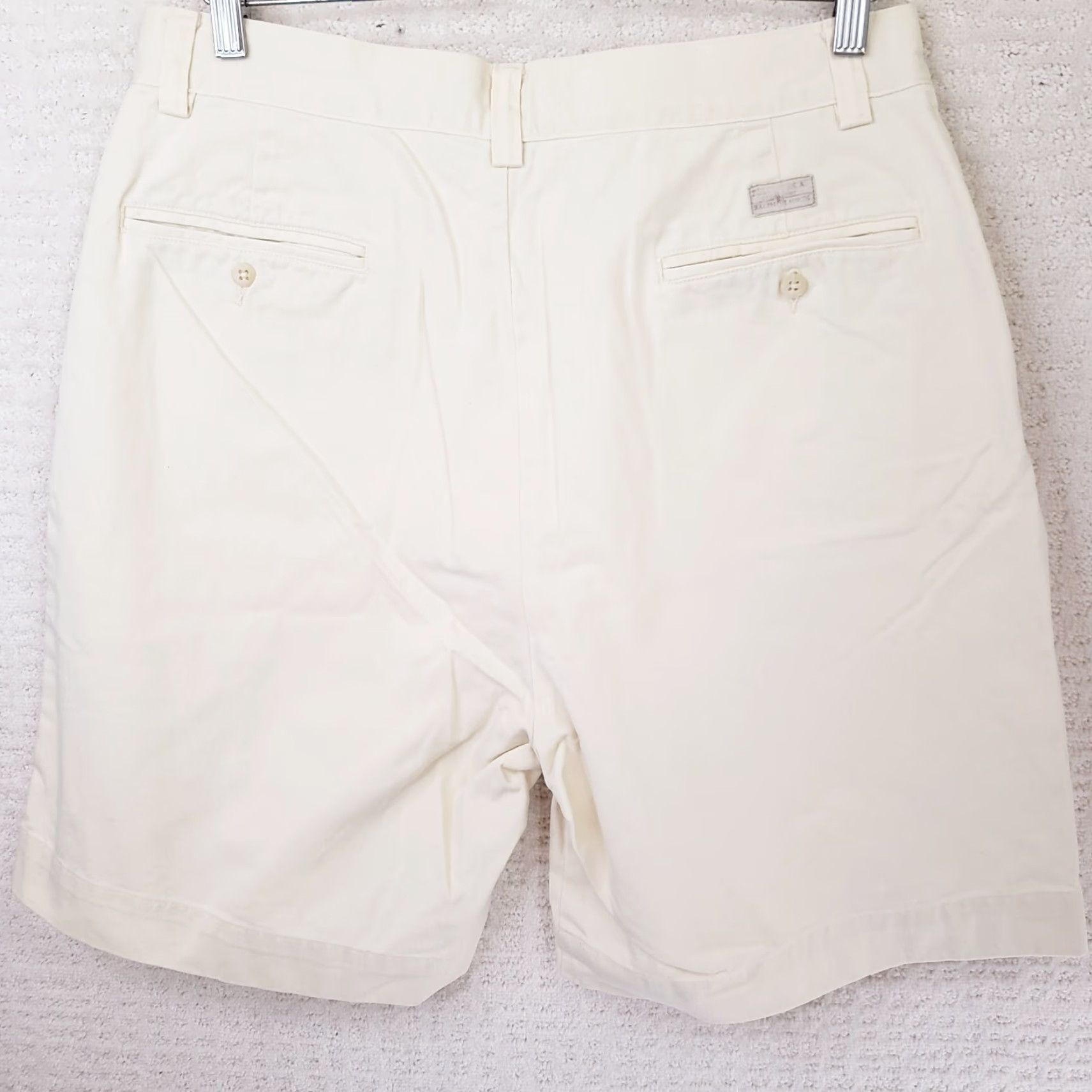 Polo Ralph Lauren VINTAGE Polo Ralph Lauren Shorts Mens 33 Pale Yellow Chino Regular Inseam 8in Zip Button Logo Casual Casual Mens Yellow 90s Classic Outdoor Outdoors Size US XS / EU 42 / 0 - 4 Thumbnail