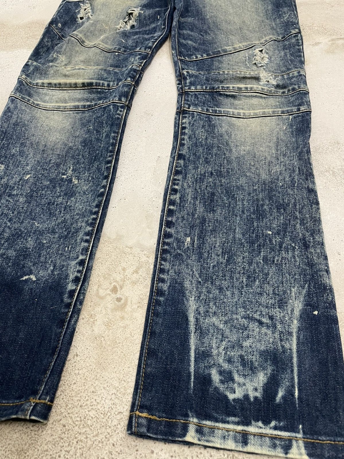 Other Rustic Dime Crazy Mudwash Distressed Biker Style Denim Pants Size US 34 / EU 50 - 7 Thumbnail