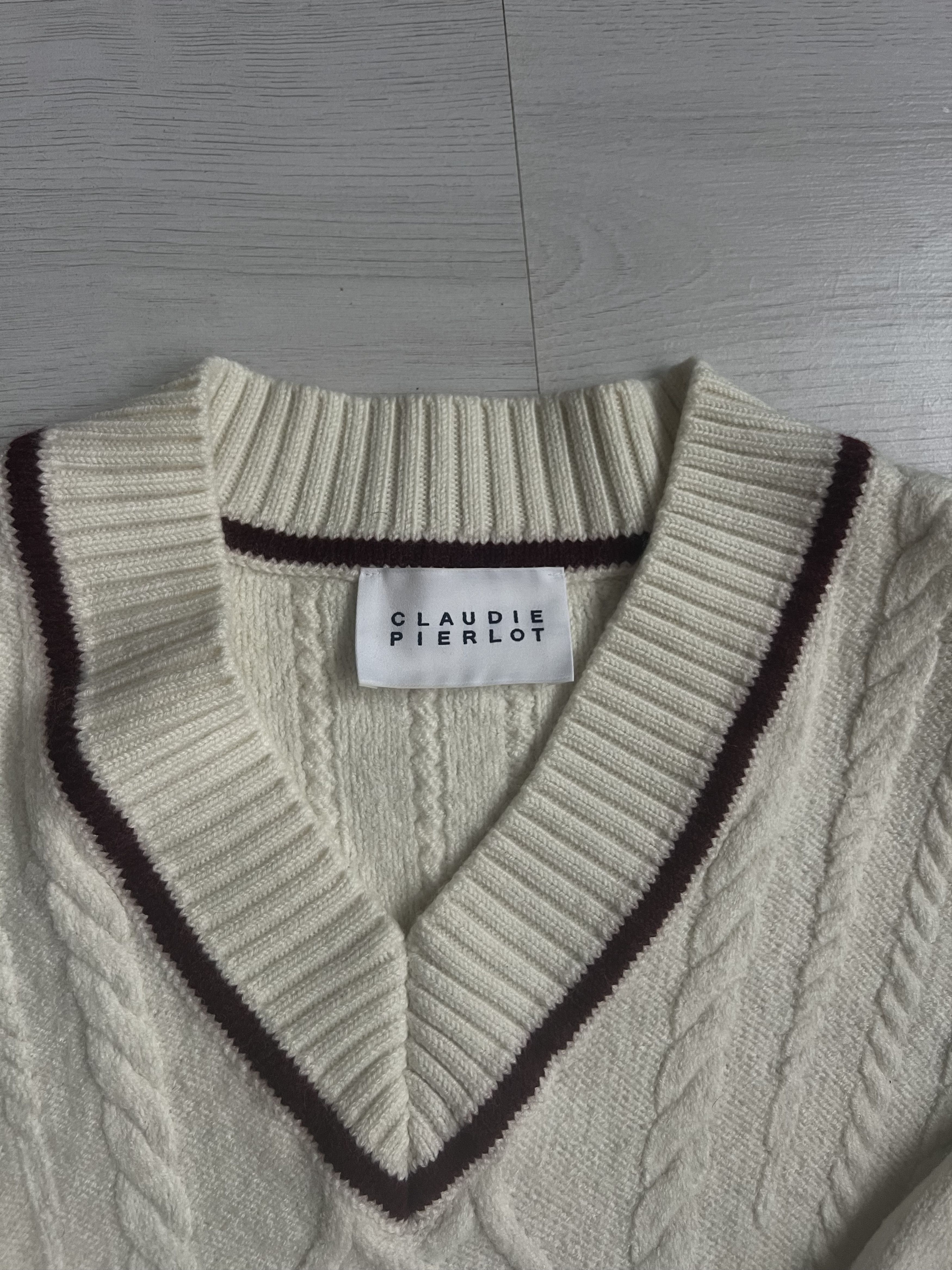 Other CLAUDIE PIERLOT Cream Cable Knit Sweater – Size 1 Size S / US 4 / IT 40 - 2 Thumbnail
