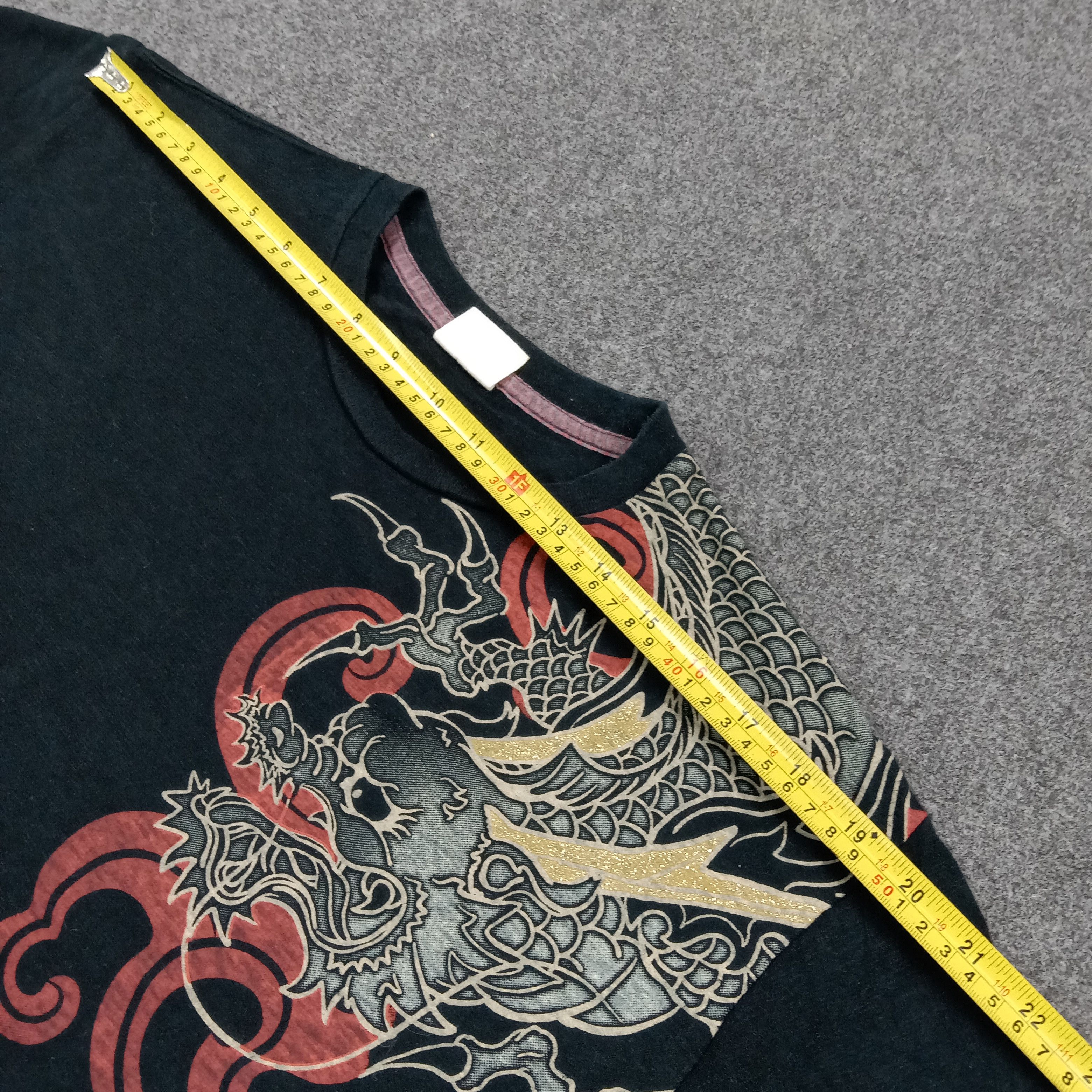 Japanese Brand Strange Heaven Dragon Tattoo Sukajan Style Tshirt C276N14 Size US L / EU 52-54 / 3 - 7 Thumbnail