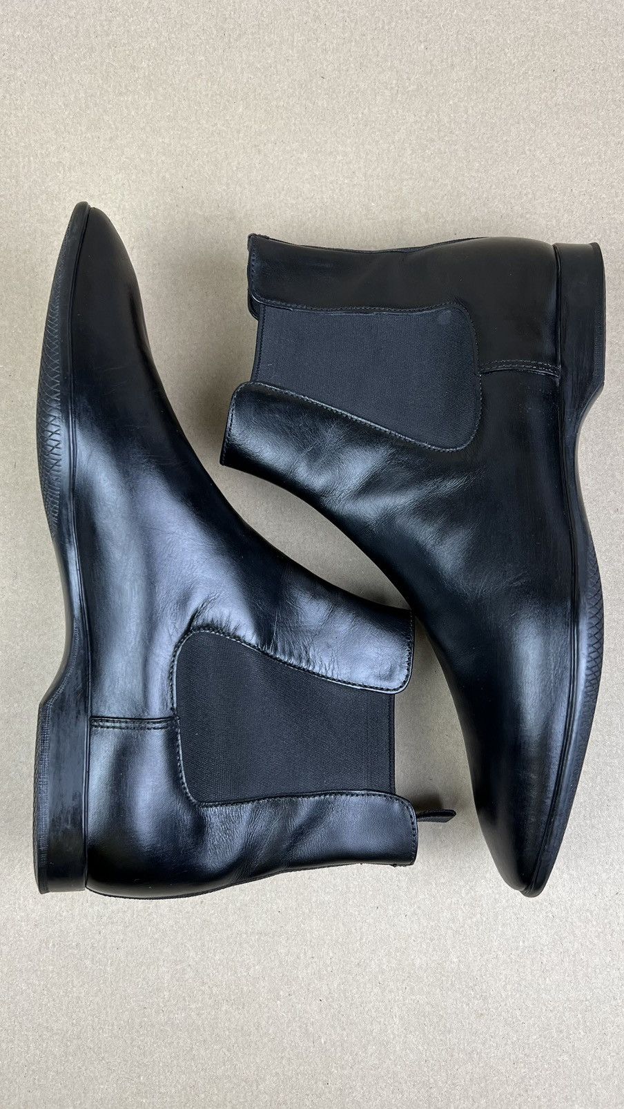 Prada PRADA Boots Chelsea Leather Shoes Red Tab Black Men's Size US 7 / EU 40 - 9 Thumbnail