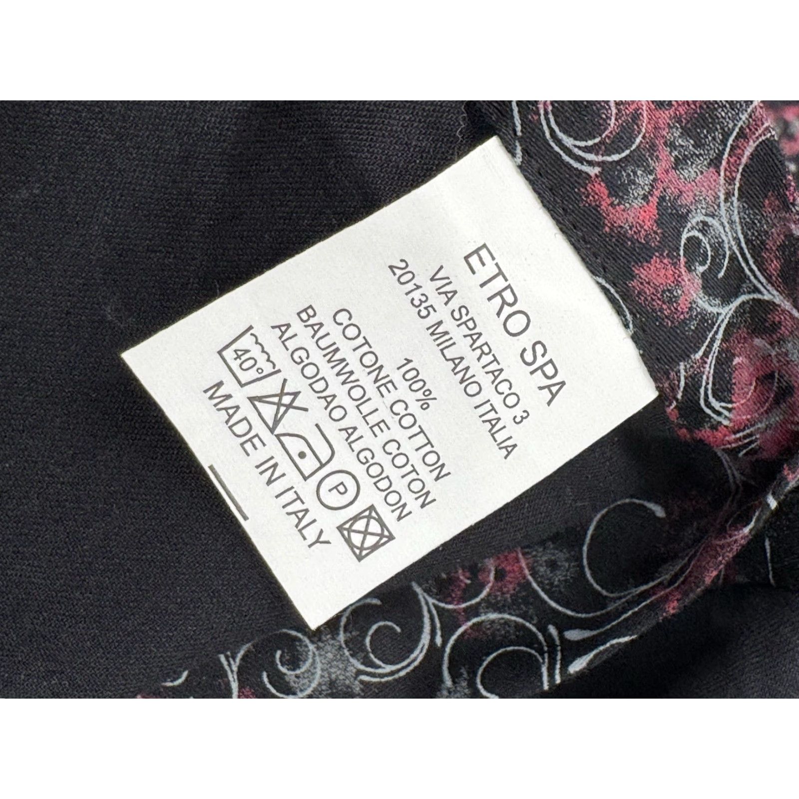 Etro ETRO Shirt Mens 41 Paisley Abstract Button-Up Long Sleeve Black / Gray / Red 41 Spa Via Spartaco 3 Tag NEW Size US L / EU 52-54 / 3 - 5 Thumbnail