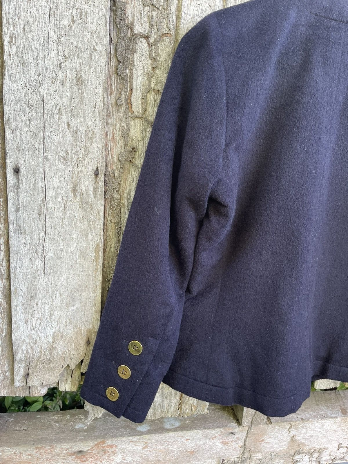 Saint Laurent Paris × Vintage × Yves Saint Laurent Saint Laurent Rive Gauche Vintage Navy Wool Blazer 1980s Size S / US 4 / IT 40 - 10 Thumbnail
