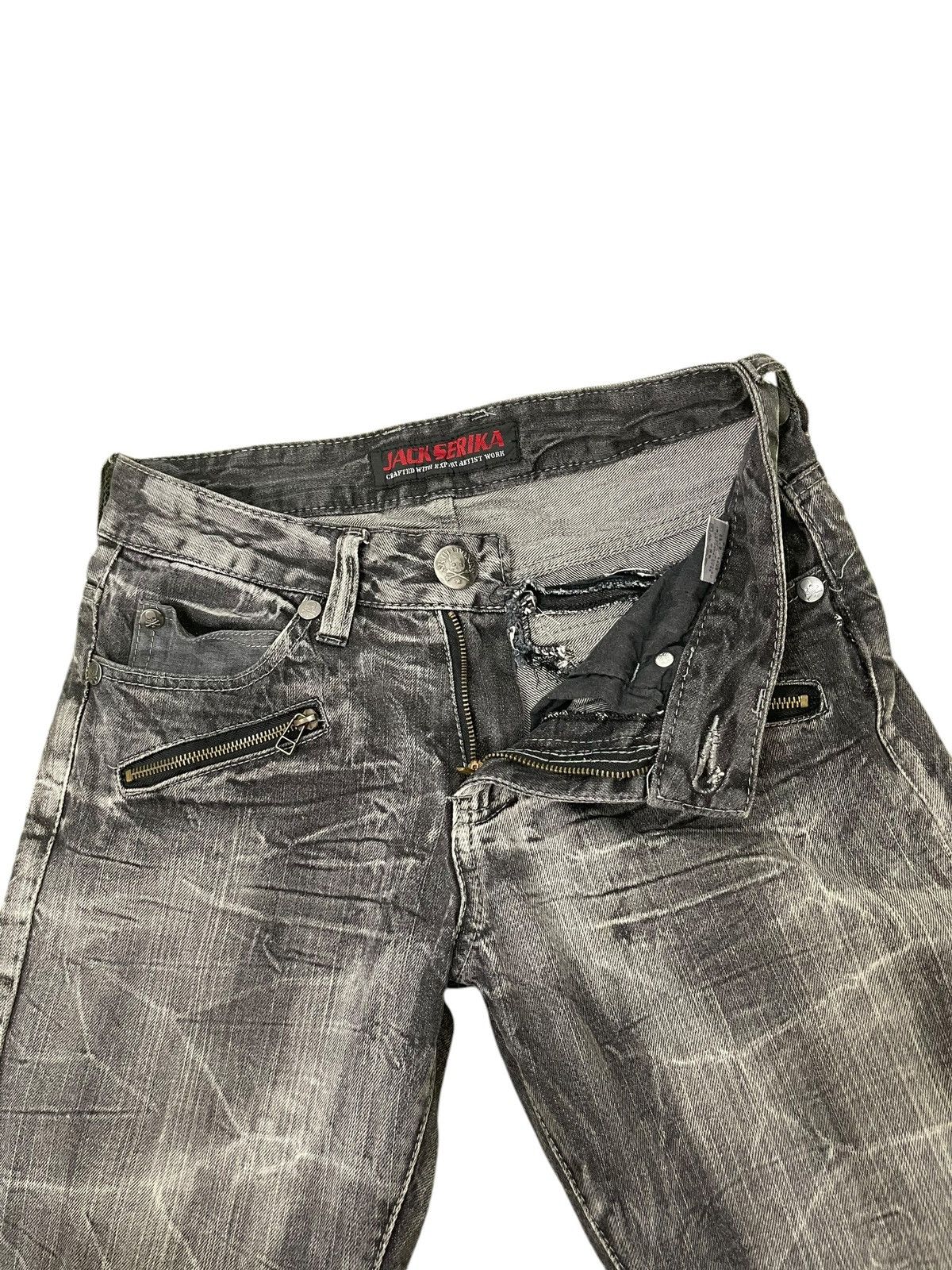 Japanese Brand Flare Jeans Jack Serika Faded Distress Boot Cut 8🟦9 Size US 29 - 10 Thumbnail