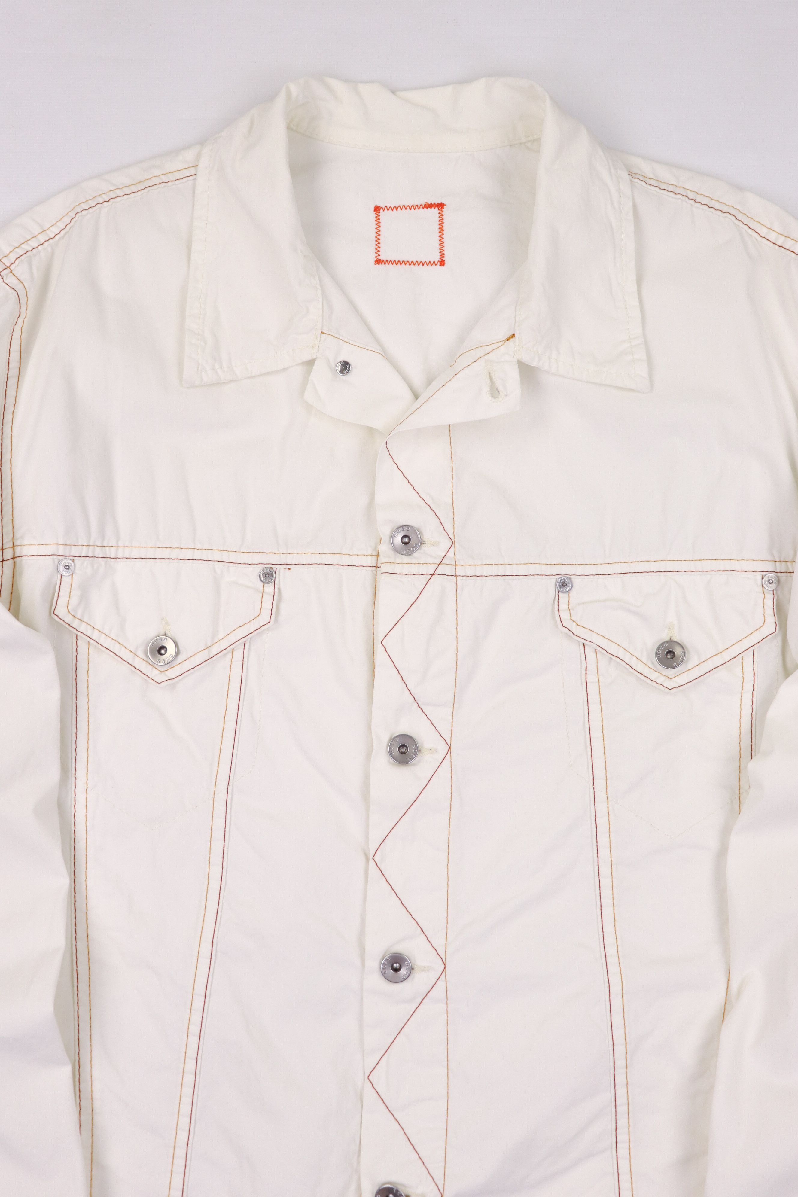 Hugo Boss Hugo Boss Vintage White Cotton Trucker Jacket Size US XL / EU 56 / 4 - 3 Thumbnail