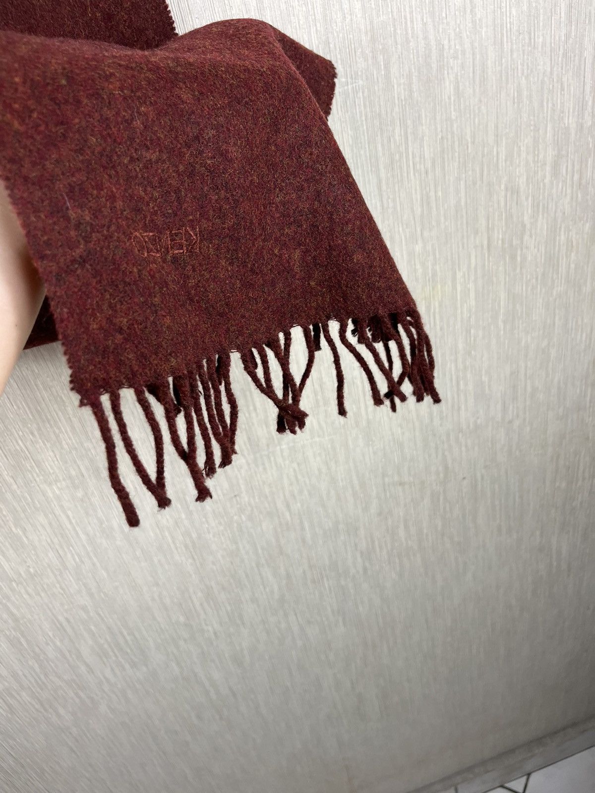 Kenzo × Vintage Vintage Kenzo homme archive Italy heather claret wool scarf Size ONE SIZE - 9 Thumbnail