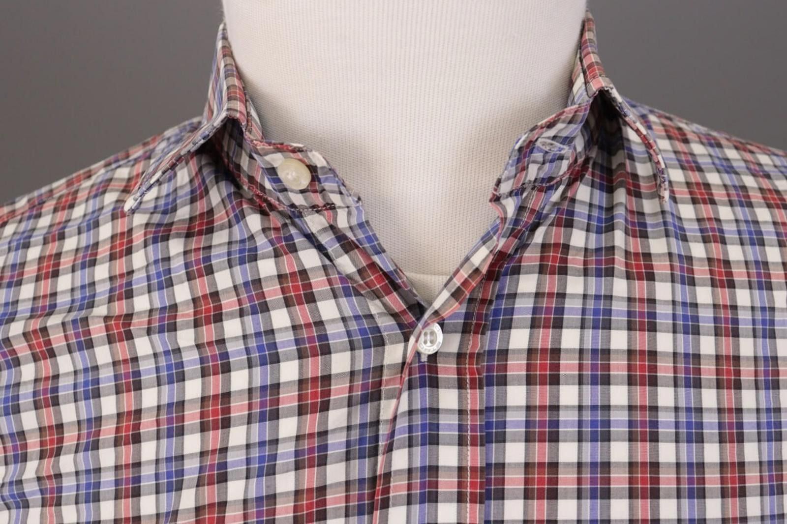 Etro Etro Multicolor Check Button Down Dress Shirt Size 39 Size US M / EU 48-50 / 2 - 4 Thumbnail