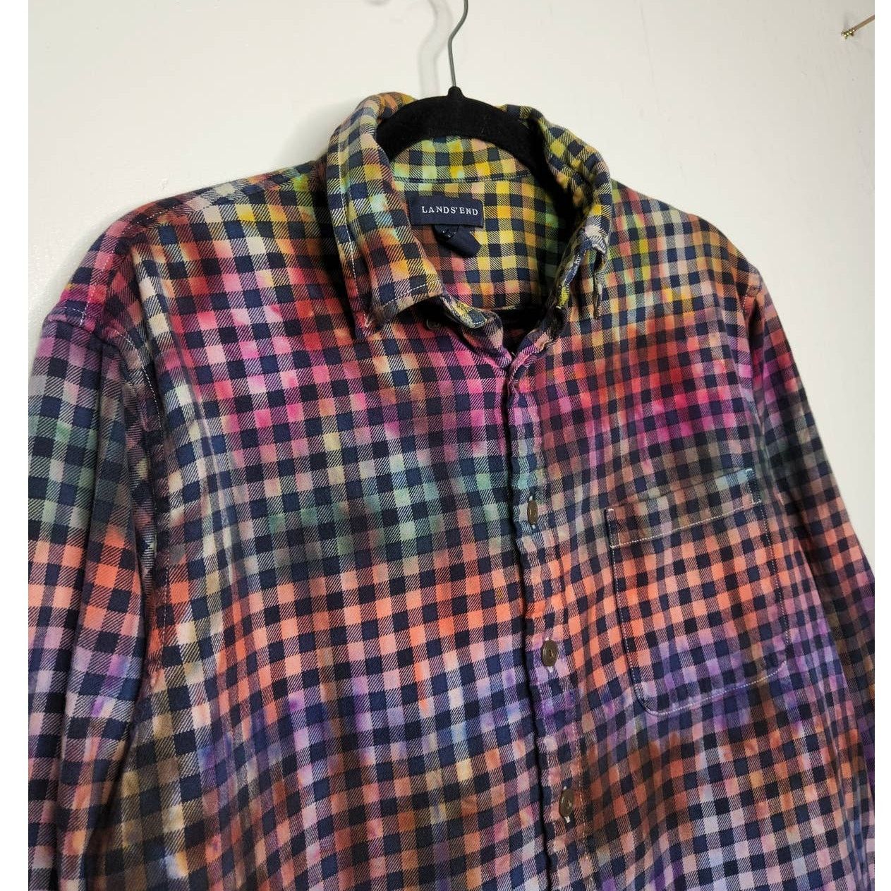Lands' End Lands End Flannel Custom Ice Tie Dye Art Earth Tones Nature Size US L / EU 52-54 / 3 - 5 Thumbnail