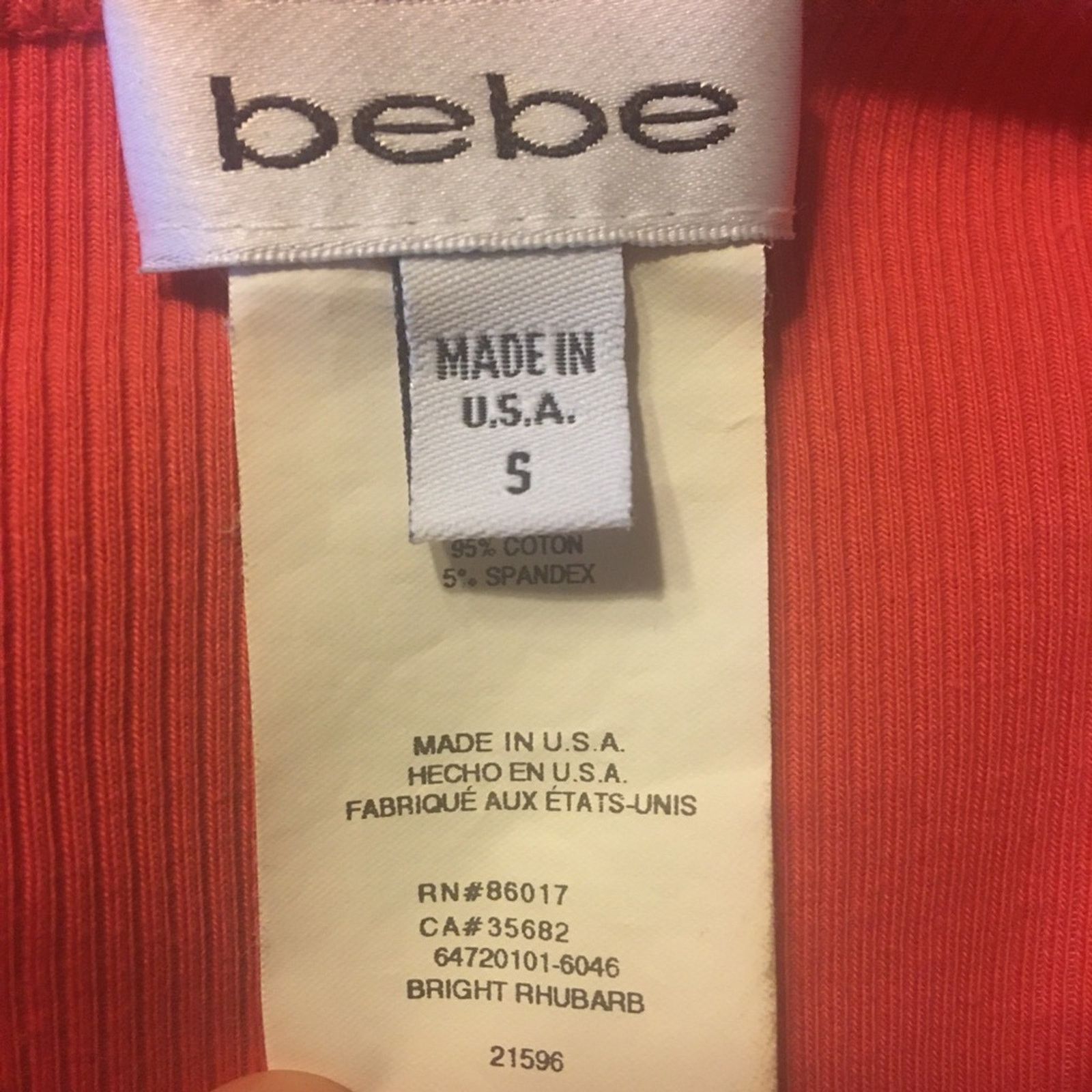 Bebe Bebe rhubarb low cut v neck crystal “Bebe” top Size S / US 4 / IT 40 - 6 Thumbnail