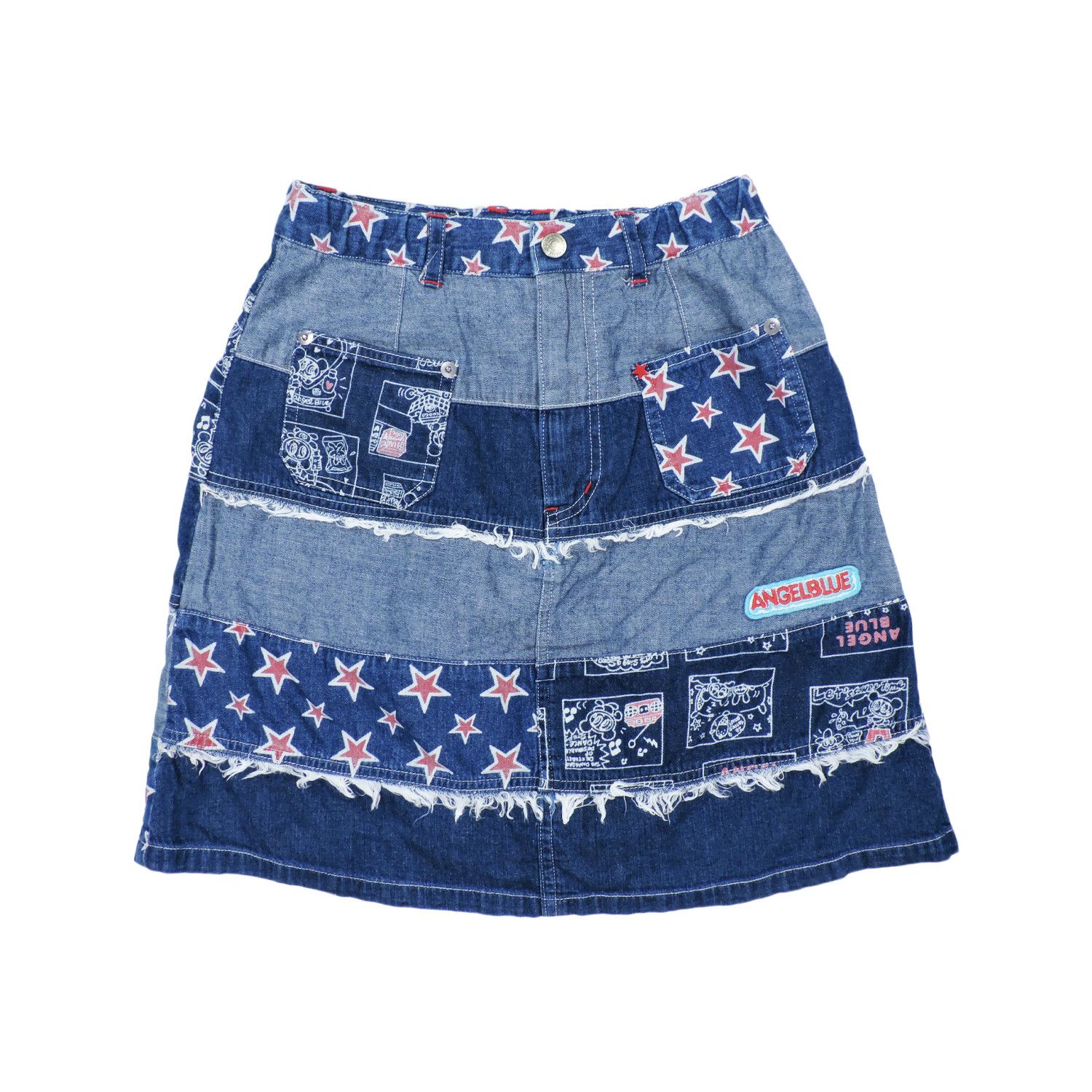 Angel Blue ANGEL BLUE STARS ‘LET’S SHOWER TIME’ DENIM MINI SKIRTS Size 27" / US 4 / IT 40 - 1 Thumbnail