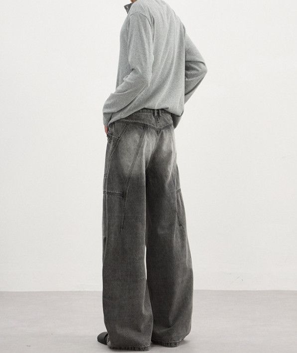 Japanese Brand American retro men's high street baggy washed jeans Size US 32 / EU 48 - 3 Thumbnail
