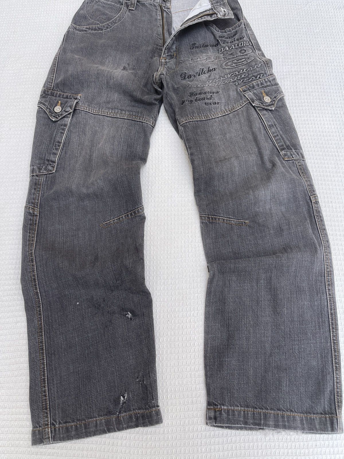 JNCO Last Drop🔥Rare🔥Vintage Piko Hawaiian Cargo Baggy Jeans Size US 29 - 7 Thumbnail