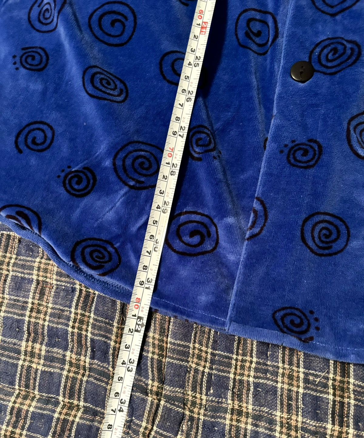 Lavane Blue & Black Swirl Loungewear Sleep Shirt Long-Sleeve Velour Size US L / EU 52-54 / 3 - 5 Thumbnail