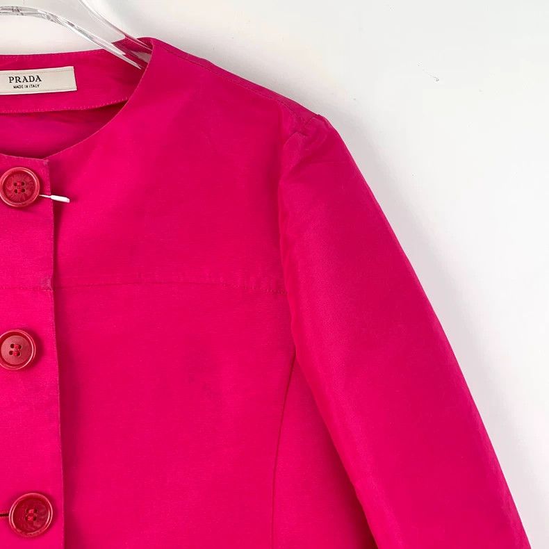 Prada Prada Pink round-neck single-breasted long-sleeved jacket Size M / US 6-8 / IT 42-44 - 3 Thumbnail