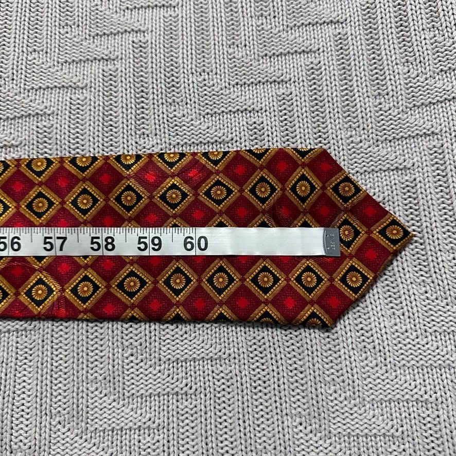 Vintage Vintage Bruno Piattelli red geometric print Italian silk tie Size ONE SIZE - 4 Thumbnail