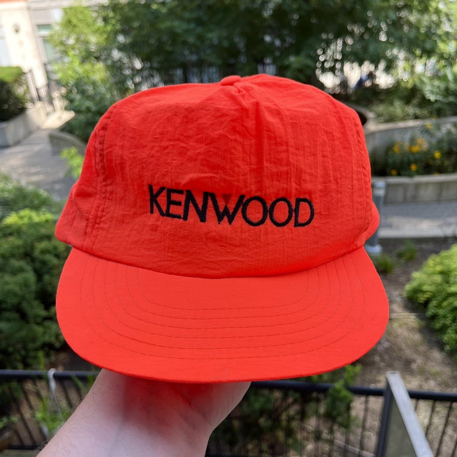 Vintage Vintage 1990’s Kenwood Snapback Hat Orange OSFA Size ONE SIZE - 1 Thumbnail