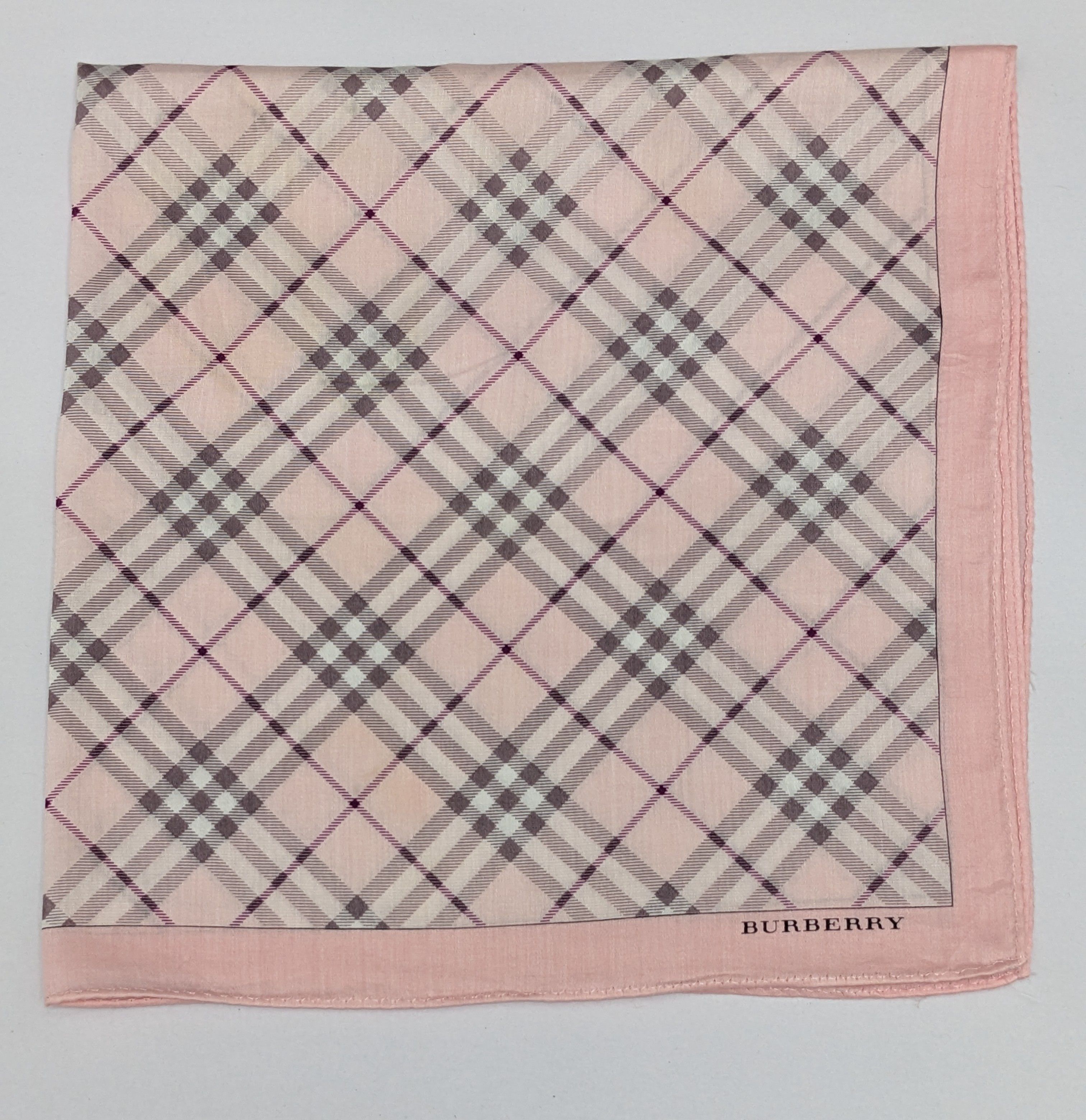 Burberry BURBERRY Handkerchief Pink Nova Check Plaid Size ONE SIZE - 1 Thumbnail