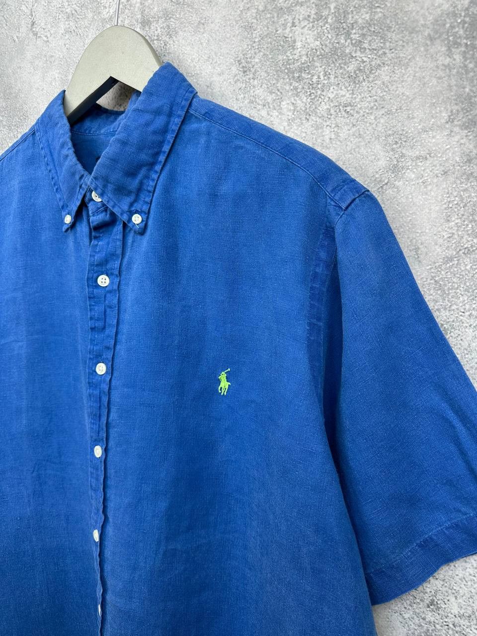 Ralph Lauren Ralph Lauren 100% Linen Shirt Button Up Blue Button Down SS Size US XL / EU 56 / 4 - 5 Thumbnail