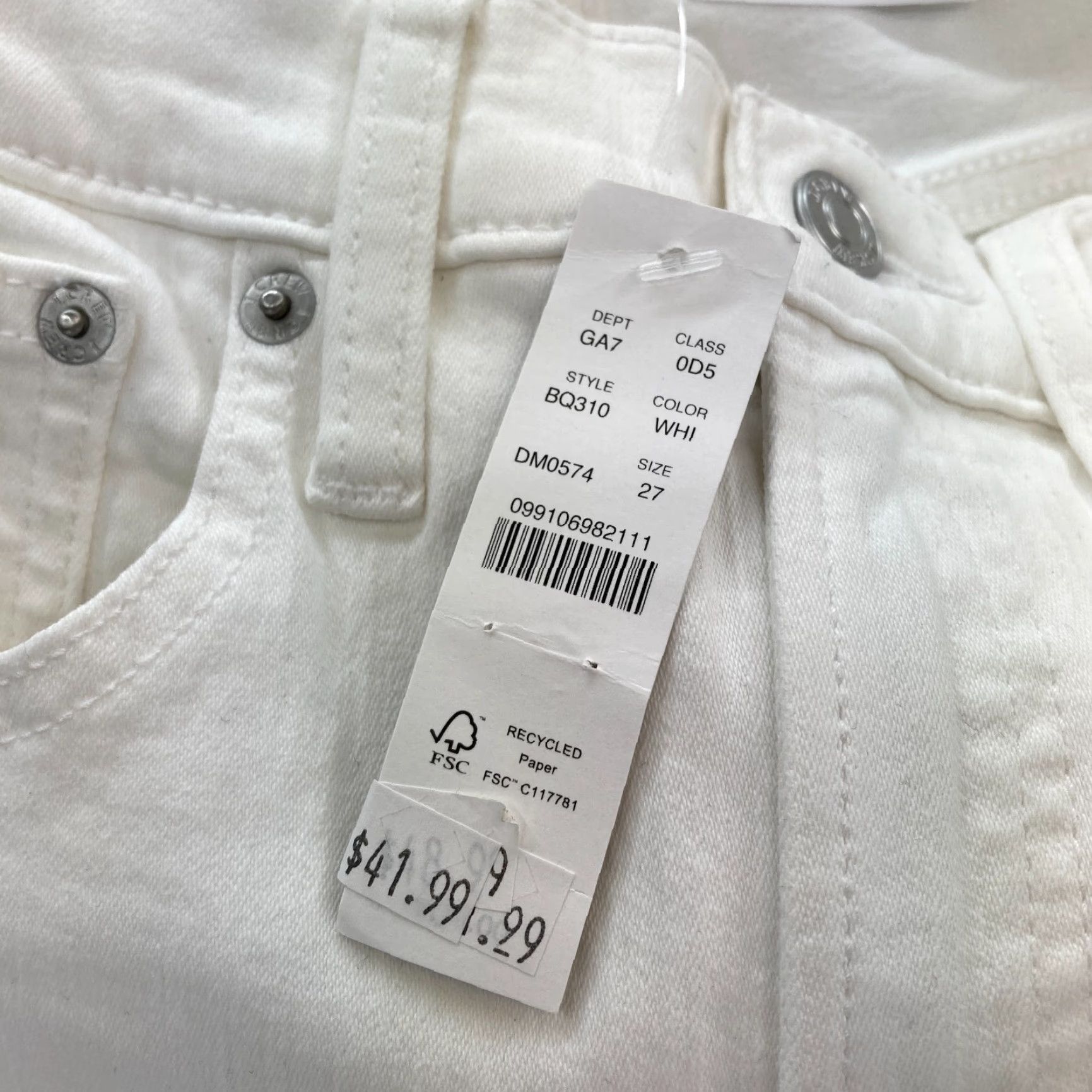 J.Crew J.CREW Jeans 9" Toothpick White Stretch Denim Skinny Ankle Mid Rise Women's 27 Size 27" / US 4 / IT 40 - 7 Thumbnail