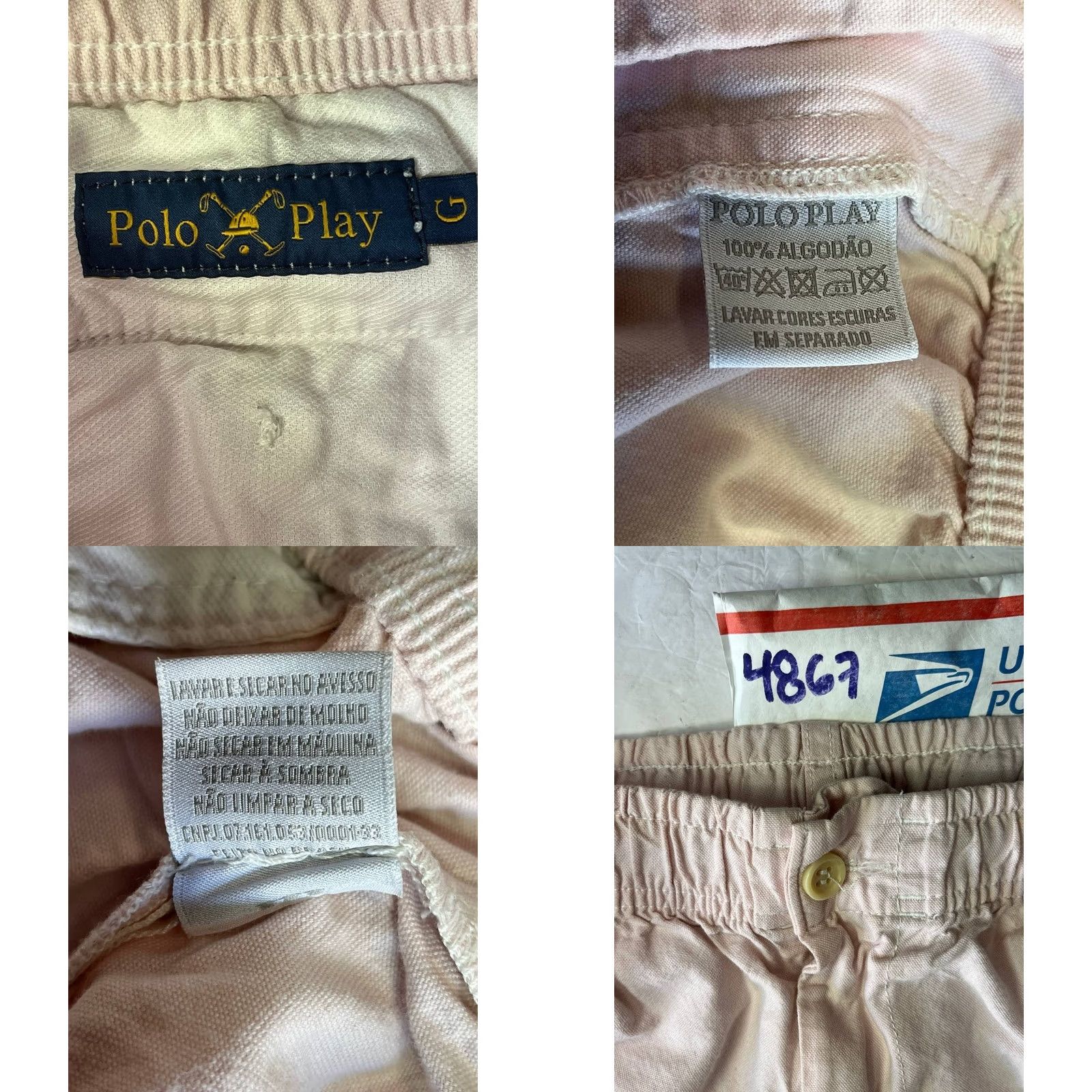 Vintage Polo Play Chino Shorts Pink Men's L Drawstring 6 Inch Inseam Classic Fit Adjustable Waist Regular Size US L / EU 52-54 / 3 - 8 Thumbnail