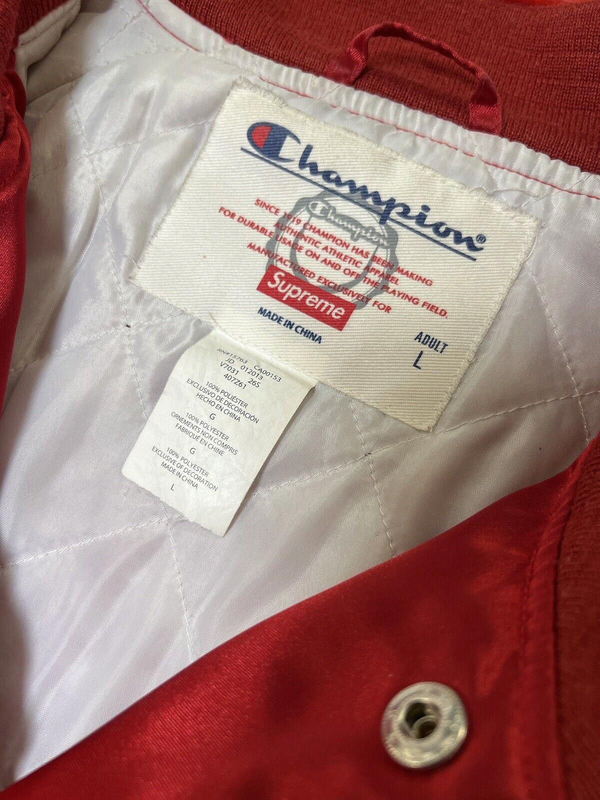 Supreme SS13 Supreme x Champion Satin Varsity Jacket Red Size US L / EU 52-54 / 3 - 5 Thumbnail