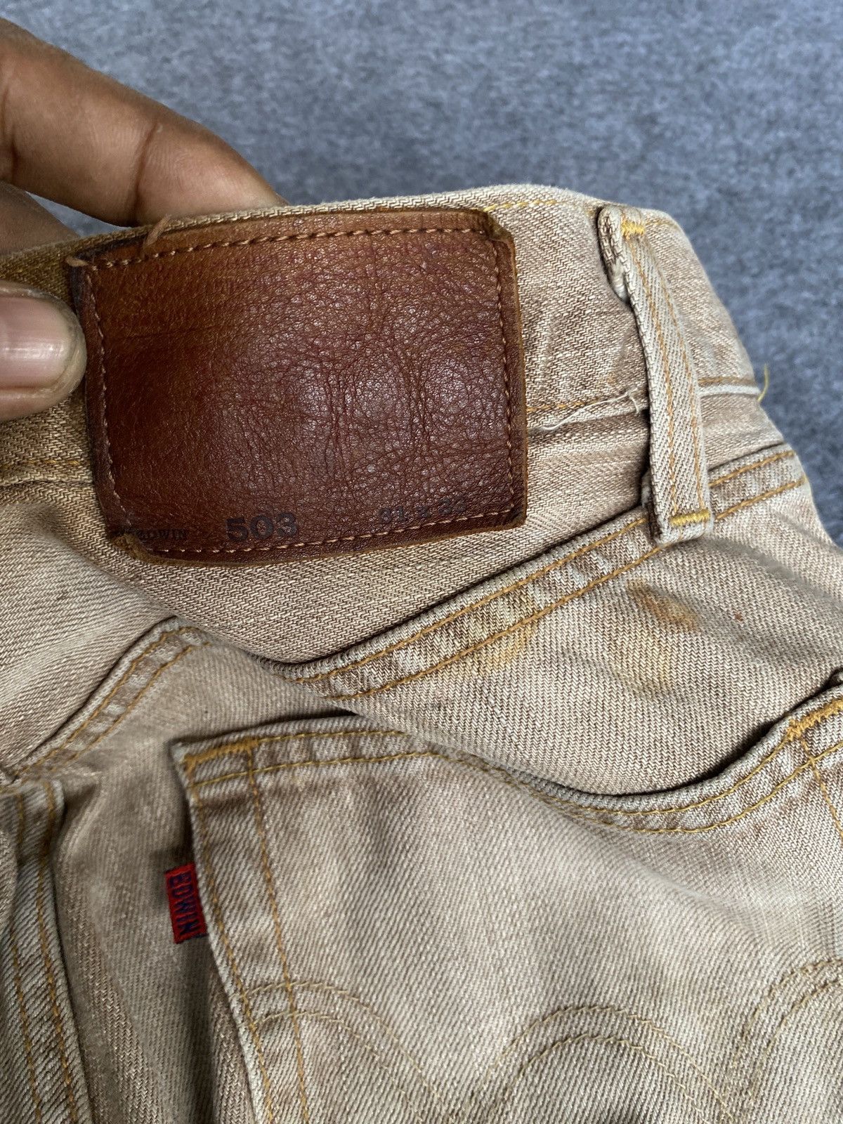 Edwin × PPFM Vintage edwin 503 blue trip denim Size US 31 - 15 Thumbnail