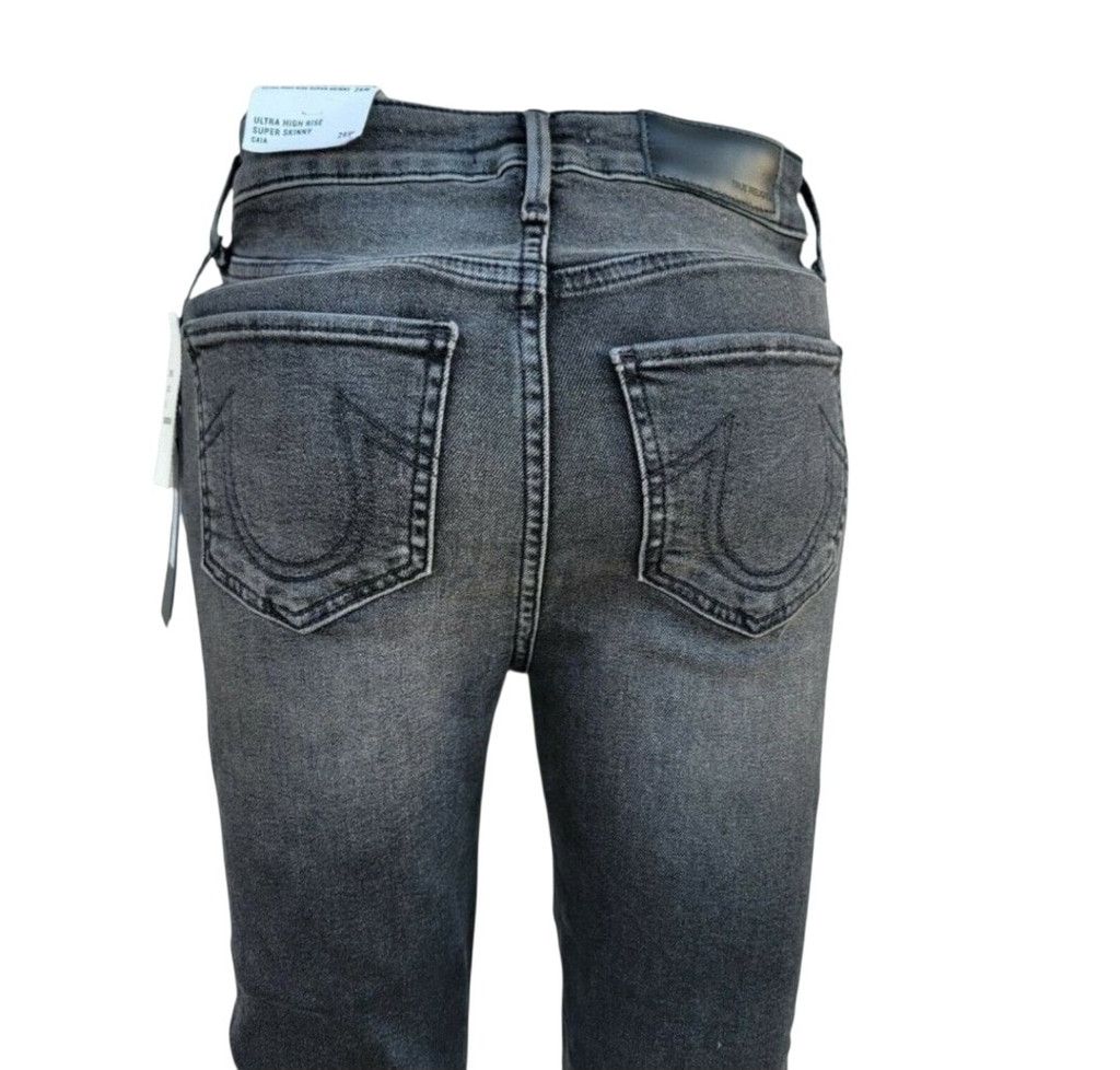 True Religion True Religion CAIA Super Skinny Gray Jeans 26W Inseam 28 Size 26" / US 2 / IT 38 - 7 Thumbnail