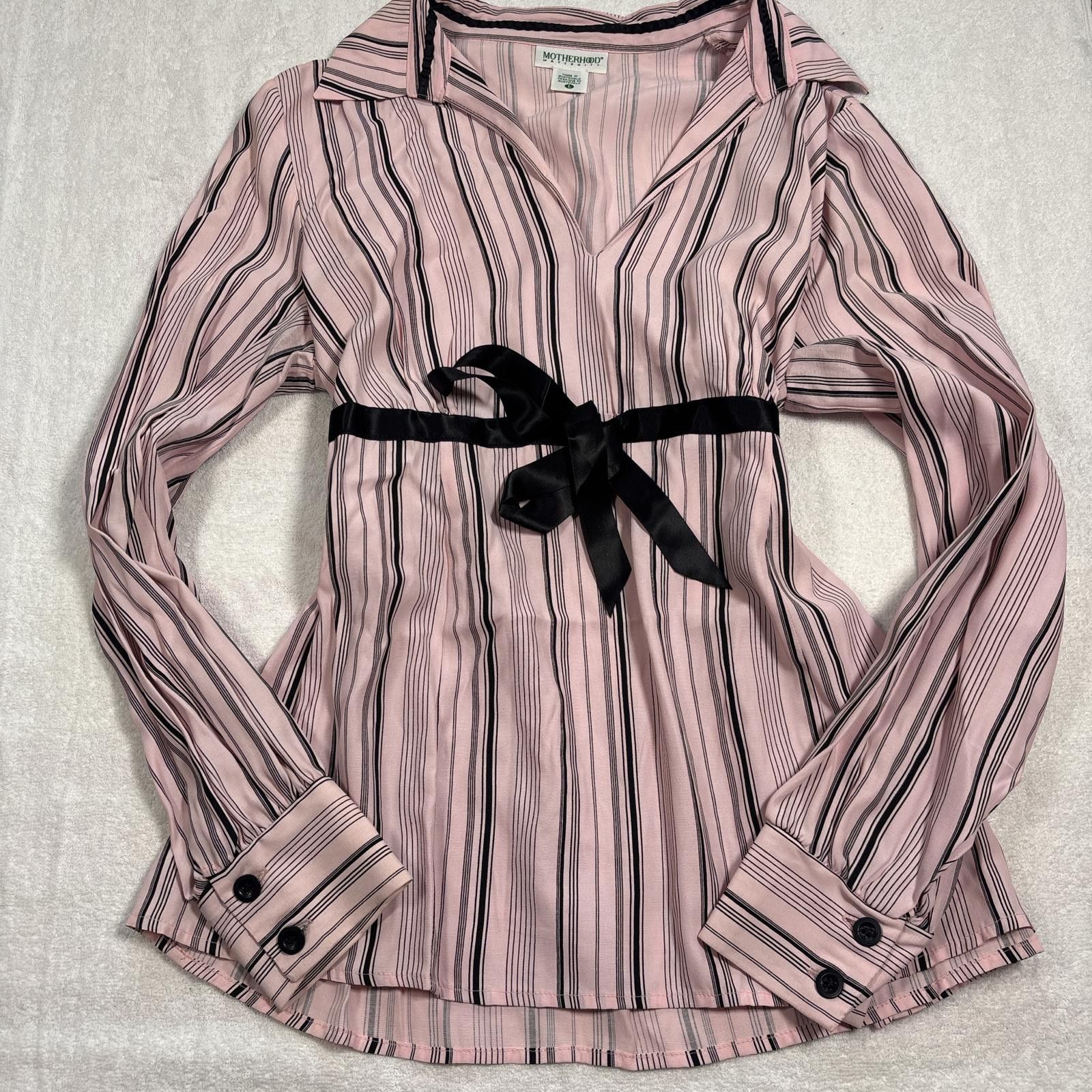 Other y2k pink striped coquette tie back blouse Size L / US 10 / IT 46 - 1 Thumbnail