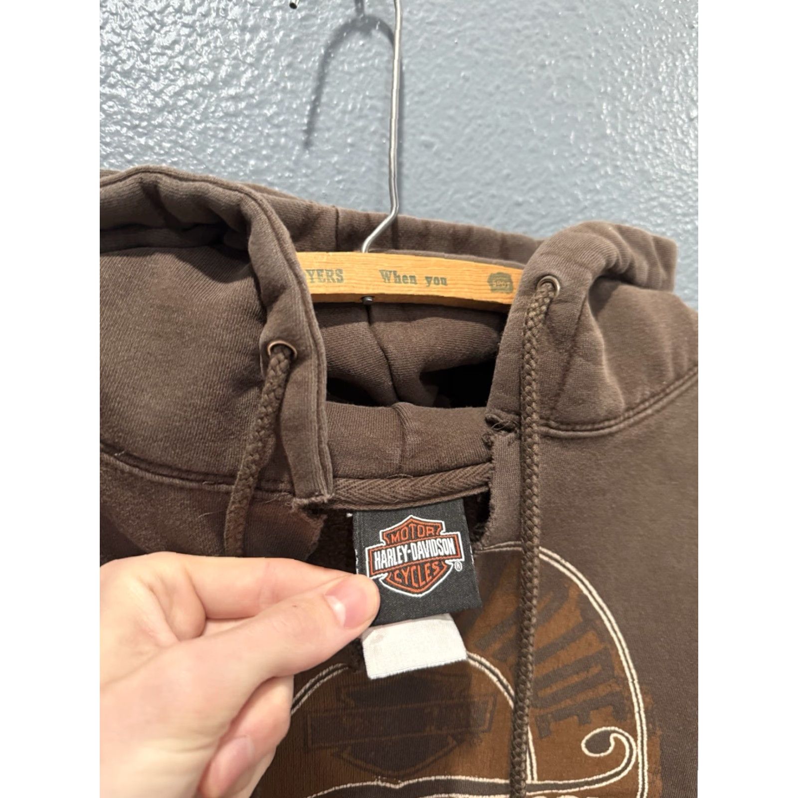 Harley Davidson VINTAGE Harley-Davidson Biker Hoodie Brown L Men Pullover Size Large Size US L / EU 52-54 / 3 - 2 Thumbnail