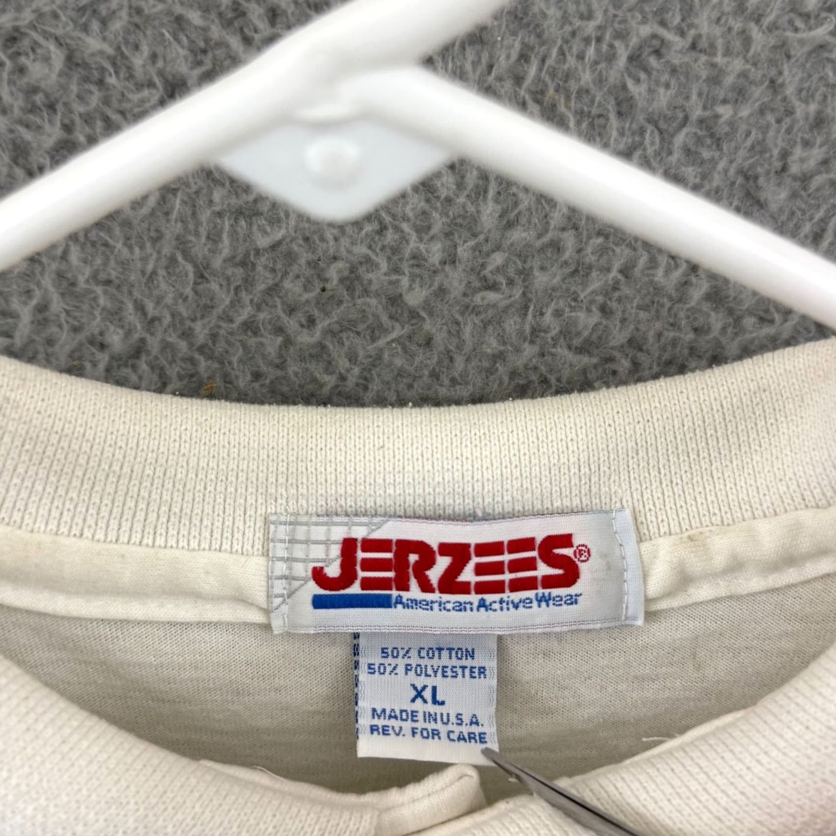 Jerzees VINTAGE Bowling Shirt Mens XL White Short Sleeve Polo Sport 90s Button Pullover Size US XL / EU 56 / 4 - 7 Thumbnail