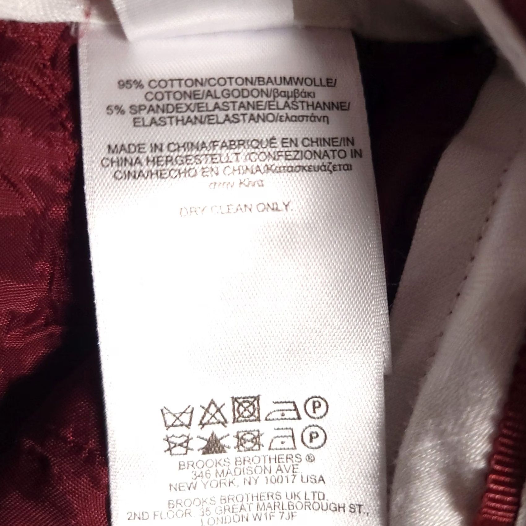 Brooks Brothers Brooks Brothers Pants Womens 6 Red Burgundy Slim Fit Stretch Dress Ankle Office Size 28" / US 6 / IT 42 - 7 Thumbnail