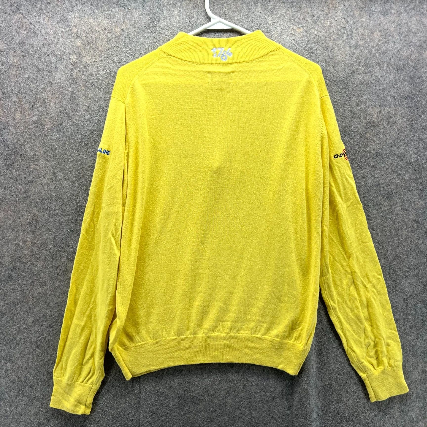 Vintage Graham Luxe Pullover Sweater Men M Yellow Embroidered Zipper Mock Neck Knit Cotton Long Sleeve Water: None Size US M / EU 48-50 / 2 - 2 Thumbnail