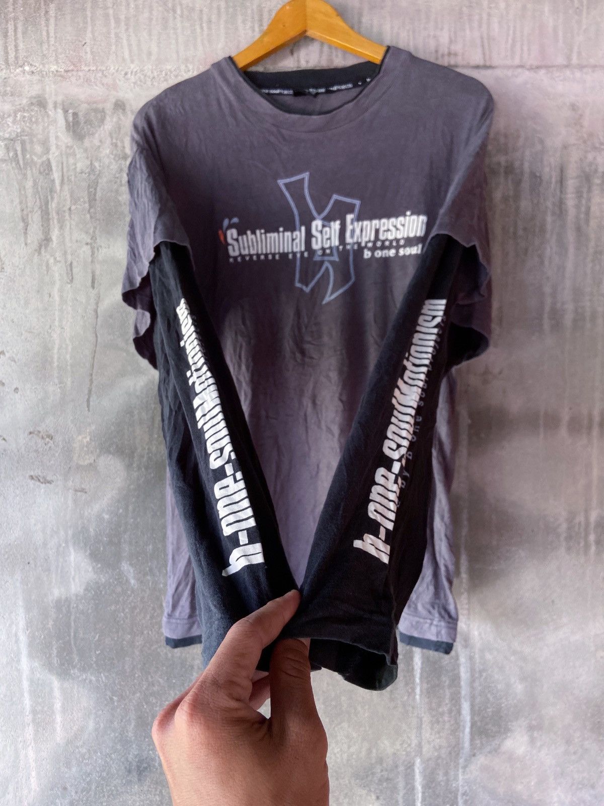 Japanese Brand DOUBLE LAYER SUBLIMINAL SELF EXPRESSION LONG SLEEVE Size US L / EU 52-54 / 3 - 8 Thumbnail