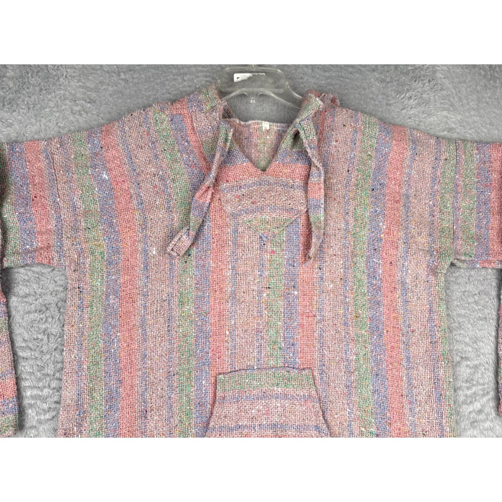 KangaROOS Baja Hoodie Womens L Multicolor Striped Kangaroo Pullover Hippie Boho Shirt Jacket? Size L / US 10 / IT 46 - 4 Thumbnail