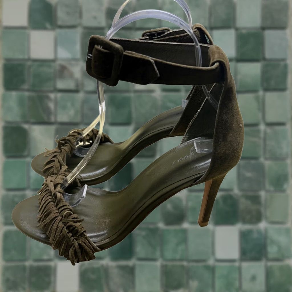 Joie VINTAGE Joie Women's Suede Wrap-Around Straps Heels Green 37 NWOT Size US 6 / IT 36 - 1 Thumbnail