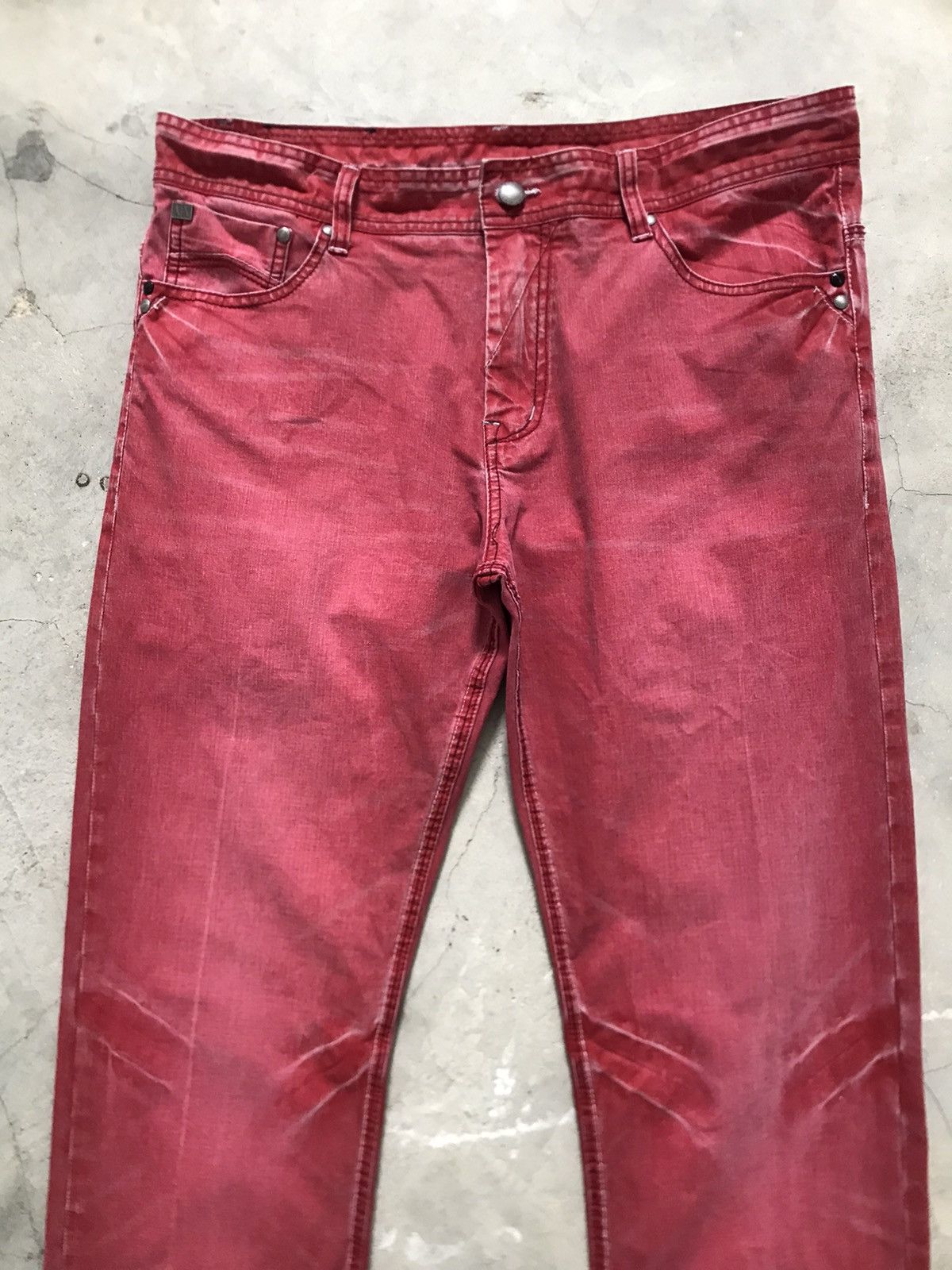 Armani Exchange Armani Exchange AX Rubra Red Distressed Denim Jeans Size US 33 - 3 Thumbnail
